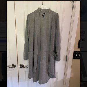 Grey Bobeau sweater material cardigan.